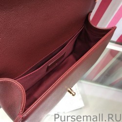 7 Star Boy Classic Chevron Flap Grained Bag A67086 Claret