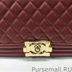 7 Star Boy Classic Chevron Flap Grained Bag A67086 Claret