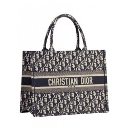 1:1 Mirror Christian Dior Small Book Tote Bag Dark Blue