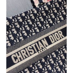 1:1 Mirror Christian Dior Small Book Tote Bag Dark Blue