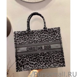 Top Quality Christian Dior Book Tote Mizza Embroidery Gray