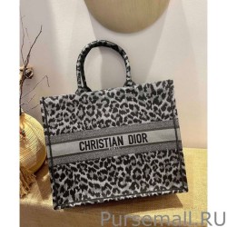 Top Quality Christian Dior Book Tote Mizza Embroidery Gray