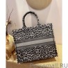 Top Quality Christian Dior Book Tote Mizza Embroidery Gray