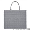 1:1 Mirror Christian Dior Cannage Embroidery Dior Book Tote Bag Gray