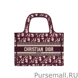 Perfect Christian Dior Mini Book Tote Original Dior Oblique Embroidered Canvas Bag Red