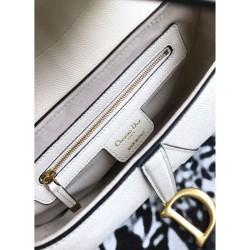 7 Star Christian Dior Mini Saddle Calfskin Bag White