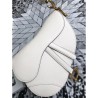 7 Star Christian Dior Mini Saddle Calfskin Bag White