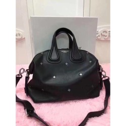 Luxury Givenchy Nightingale Star Togo Bag Black