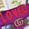 Copy GG Marmont embroidered velvet bag 443496 Rose