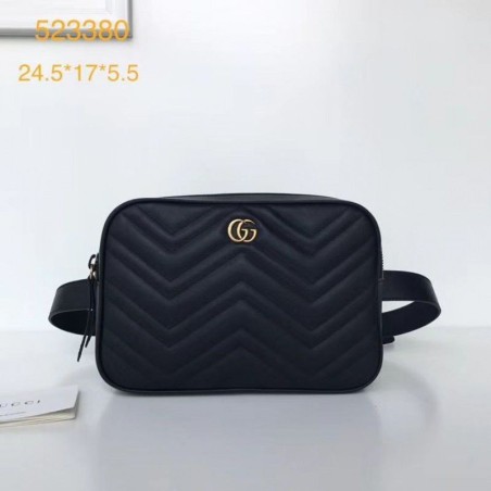 Wholesale GG Marmont Matelassé Belt Bag 523380 Black