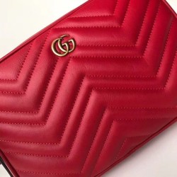 Copy GG Marmont Matelassé Belt Bag 523380 Red