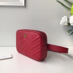 Copy GG Marmont Matelassé Belt Bag 523380 Red