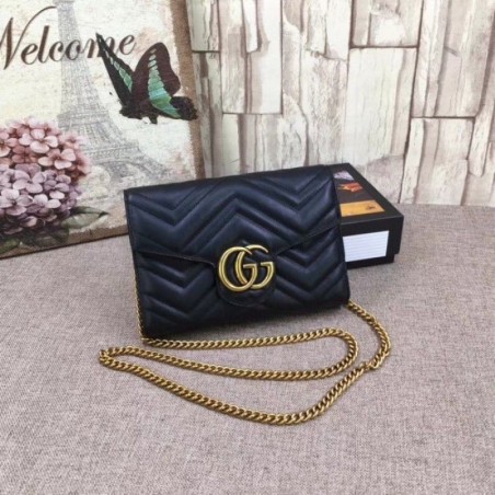 Fashion GG Marmont matelasse mini bag black 474575