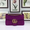 Top Quality GG Marmont Medium chevron velvet Bag 443496 Purple