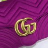 Top Quality GG Marmont Medium chevron velvet Bag 443496 Purple