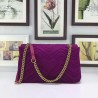 Top Quality GG Marmont Medium chevron velvet Bag 443496 Purple