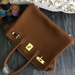 Inspired Hermes Birkin 30cm 35cm Bag In Brown Clemence Leather