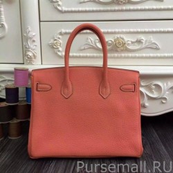 7 Star Hermes Birkin 30cm 35cm Bag In Crevette Clemence Leather