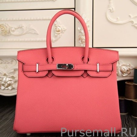 Cheap Hermes Birkin 30cm 35cm Bag In Rose Lipstick Clemence Leather