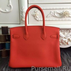 Wholesale Hermes Birkin 30cm 35cm Bag In Orange Clemence Leather