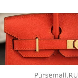 Wholesale Hermes Birkin 30cm 35cm Bag In Orange Clemence Leather