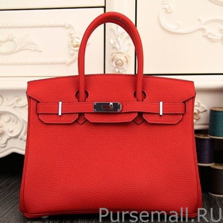 Knockoff Hermes Birkin 30cm 35cm Bag In Red Clemence Leather