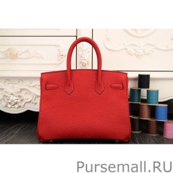 Knockoff Hermes Birkin 30cm 35cm Bag In Red Clemence Leather