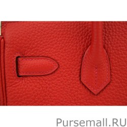 Knockoff Hermes Birkin 30cm 35cm Bag In Red Clemence Leather