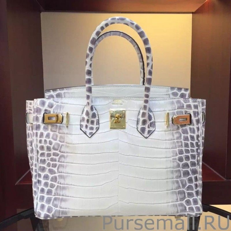Replicas Hermes Birkin 30cm 35cm Bag In White Crocodile Leather