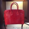 Replica Hermes Birkin 30cm 35cm Bag In Red Crocodile Leather