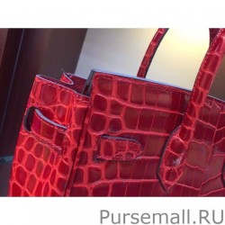 Replica Hermes Birkin 30cm 35cm Bag In Red Crocodile Leather