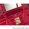 Replica Hermes Birkin 30cm 35cm Bag In Red Crocodile Leather