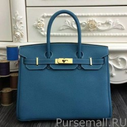 Wholesale Hermes Birkin 30cm 35cm Bag In Jean Blue Clemence Leather