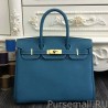 Wholesale Hermes Birkin 30cm 35cm Bag In Jean Blue Clemence Leather