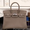 Replicas Hermes Birkin 30cm 35cm Bag In Etoupe Clemence Leather