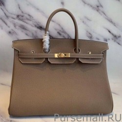 Replica Herme Birkin 40cm Handmade Bag Clemence Taupe