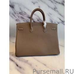 Replica Herme Birkin 40cm Handmade Bag Clemence Taupe