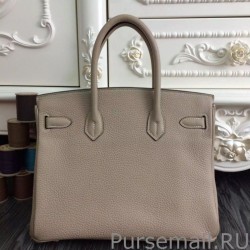 Cheap Hermes Birkin 30cm 35cm Bag In Grey Clemence Leather