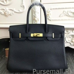 AAA+ Hermes Birkin 30cm 35cm Bag In Black Clemence Leather