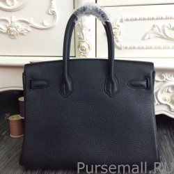 AAA+ Hermes Birkin 30cm 35cm Bag In Black Clemence Leather