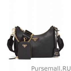 Cheap Prada Re-Edition 2005 Saffiano leather bag 1BH204 Black