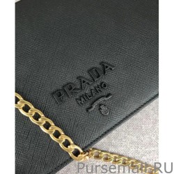 High Quality Prada Saffiano leather shoulder bag 1BP012 Black