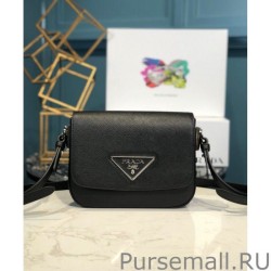 Knockoff Prada Saffiano leather shoulder bag 1BD249 Black