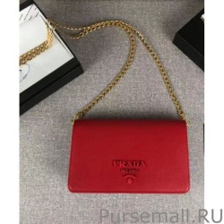 1:1 Mirror Prada Saffiano leather shoulder bag 1BP012 Red