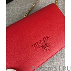 1:1 Mirror Prada Saffiano leather shoulder bag 1BP012 Red