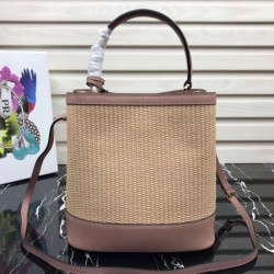 AAA+ Prada Panier Medium Straw Bag 1BA212 Coffee