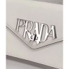 Copy Prada Macro Logo Leather Crossbody Bag 1BD097 White