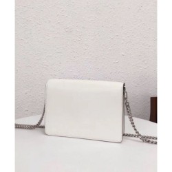 Copy Prada Macro Logo Leather Crossbody Bag 1BD097 White