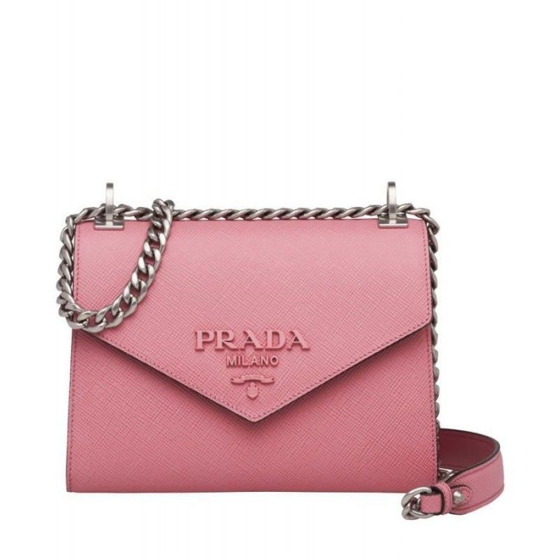 UK Prada Monochrome Saffiano leather bag 1BD127 Pink