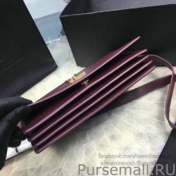 AAA+ YSL Saint Laurent Dylan Burgundy Calfskin Cross-body Bag 377827